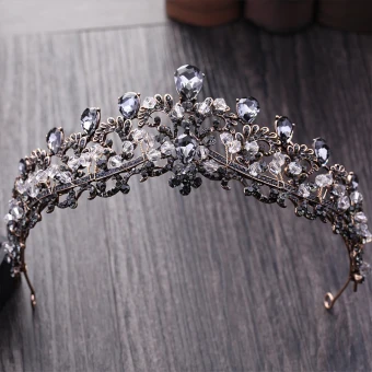 Unieke Zwarte Bruidssieraden 2017 Metaal Kralen Kristal Rhinestone Haaraccessoires Huwelijk Gala Accessoires