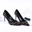 Chic / Beautiful Black 2018 Office High Heels Beading Rhinestone 8 cm Pumps Pointed Toe Stiletto Heels Womens Shoes