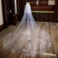 Amazing / Unique White Royal Train Wedding Tulle Star Appliques Starry Sky 4 m Wedding Veils 2018