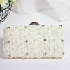 Flower Fairy White Beading Pearl Crystal Cocktail Party Evening Party Clutch Bags 2018