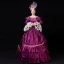 Vintage / Retro Medieval Grape Ball Gown Prom Dresses 2021 U-Neck Floor-Length / Long Long Sleeve Crossed Straps Embroidered Cosplay Prom Formal Dresses