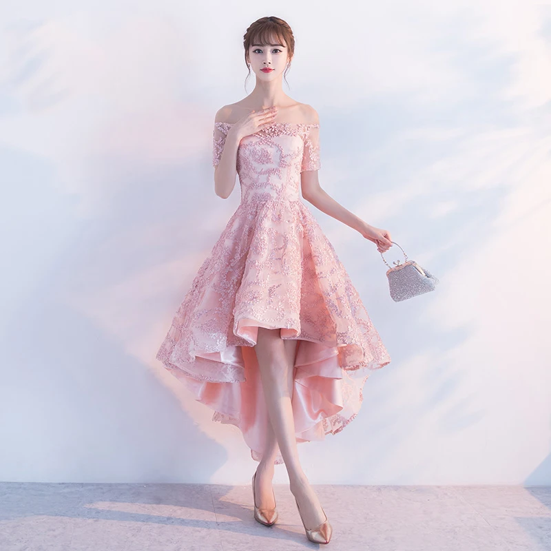 navy blue dress for baby girl Chic Beautiful 2017 Blushing Pink Cocktail Dresses A Line Princess Lace  Appliques Strapless Backless Evening Dresses