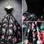 Chic / Beautiful Black Prom Dresses 2017 A-Line / Princess Strapless Backless Printing Evening Party Evening Dresses
