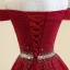 Chic / Belle Bordeaux Robe De Bal 2017 Princesse Tulle Dos Nu Perlage Faux Diamant Promo Robe De Ceremonie