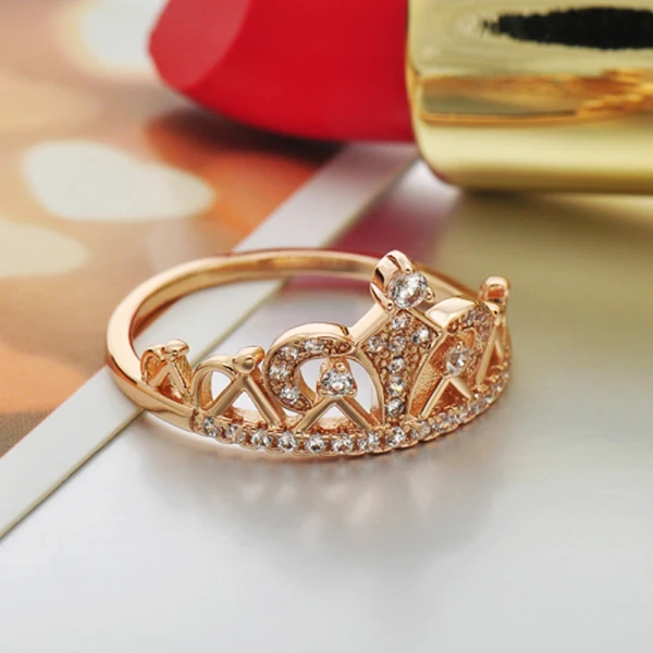 Enkla Guld Rhinestone Krona Tro Ringa Legering Festtåg Afton Ringar 2019 Tillbehör