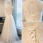 Chic / Beautiful 2 Piece Champagne Evening Dresses  2017 A-Line / Princess U-Neck Lace Butterfly Appliques Backless Homecoming Graduation Dresses