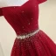 Chic / Belle Bordeaux Robe De Bal 2017 Princesse Tulle Dos Nu Perlage Faux Diamant Promo Robe De Ceremonie