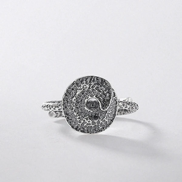 Vintage / Originale Argenté Fait main Chanceux Foi Bague Argent sterling Église Anneaux 2019 Accessorize