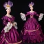 Vintage / Retro Medieval Grape Ball Gown Prom Dresses 2021 U-Neck Floor-Length / Long Long Sleeve Crossed Straps Embroidered Cosplay Prom Formal Dresses