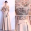 Chic / Beautiful Gold Evening Dresses  2018 A-Line / Princess Charmeuse U-Neck Beading Sequins Zipper Glitter Evening Party Formal Dresses
