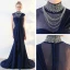 Mote Kongeblå Selskapskjoler 2018 Tyll Beading Rhinestone Aften Formelle Kjoler