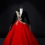 Chinese style Red Satin Prom Dresses 2022 A-Line / Princess V-Neck Long Sleeve Backless Floor-Length / Long Formal Dresses