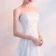 Classic Elegant White Wedding 2018 A-Line / Princess Tulle Short Appliques Backless Strapless Wedding Dresses