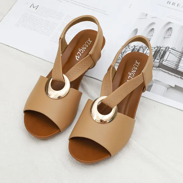 Chic / Beautiful Black Street Wear Womens Sandals 2022 5 cm Wedges Open / Peep Toe Sandals
