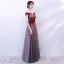 Chic / Beautiful Grey Prom Dresses 2019 A-Line / Princess Off-The-Shoulder Short Sleeve Appliques Flower Beading Floor-Length / Long Ruffle Backless Formal Dresses