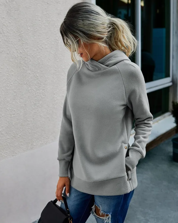Comfortable Casual Women Tops Green Hoodies 2021 Solid Color Loose Hooded Street Wear Fall Winter Long Sleeve Sweatshirts