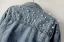 Fashion Women Denim Sky Blue Coats & Jackets 2021 Lapel  Beading Pearl Cotton Casual Fall Winter Long Sleeve Tops