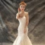 Chic / Beautiful Wedding Dresses 2017 Champagne Trumpet / Mermaid Chapel Train Cascading Ruffles Strapless Sleeveless Backless Lace Appliques Pearl