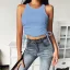 Fashion Women White Solid Color Tight  Tank T-Shirts 2021 Lace Up Strapless Night Out Summer Street Wear Tops