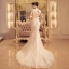 Abordable Robe De Mariée 2017 Trompette / Sirène Chapel Train Sans Manches Dos Nu Encolure Dégagée En Dentelle Appliques Paillettes