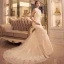 Abordable Robe De Mariée 2017 Trompette / Sirène Chapel Train Sans Manches Dos Nu Encolure Dégagée En Dentelle Appliques Paillettes