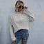 Ripped Black Knitting Women Sweaters 2021 High Neck Loose Cotton Casual Fall Winter Long Sleeve Street Wear Tops