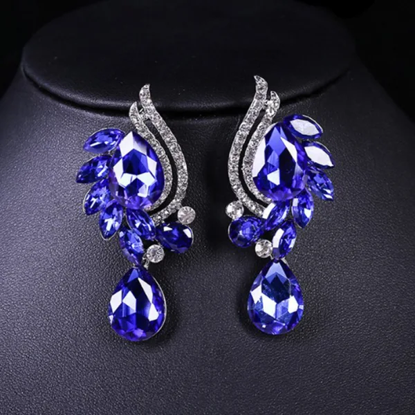 Baroque Dark Green Crystal Rhinestone Prom Necklaces Earrings 2023 Alloy Accessories