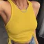 Fashion Women White Solid Color Tight  Tank T-Shirts 2021 Lace Up Strapless Night Out Summer Street Wear Tops