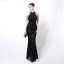 Charming Black Sequins Evening Dresses 2022 Trumpet / Mermaid Scoop Neck Beading Tassel Sleeveless Floor-Length / Long Evening Party Formal Dresses