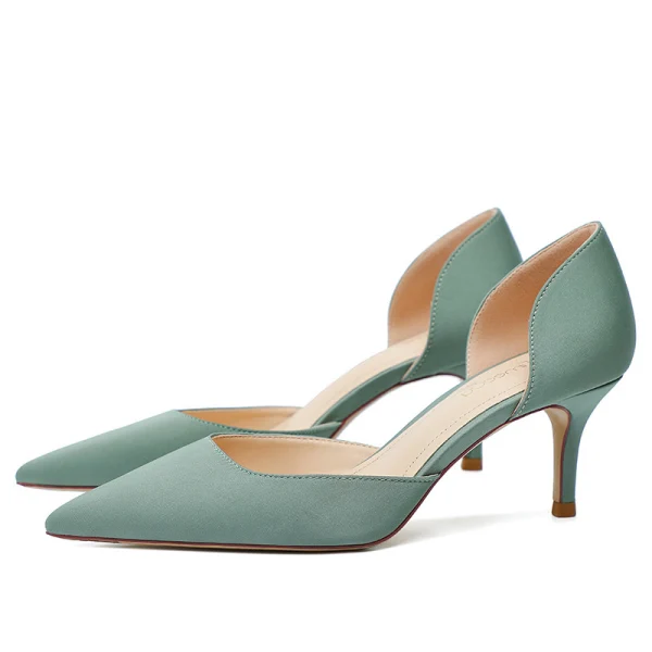 Modest / Simple Multi-Colors Office OL Silk Satin Womens Shoes 2021 6 cm Stiletto Heels Pointed Toe High Heels