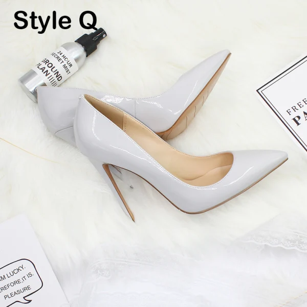 Eenvoudige Zwarte Kantoor OL Pumps 2020 Lakleer 12 cm Naaldhakken / Stiletto Spitse Neus Pumps