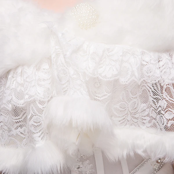 Blanche Hiver En Dentelle Fausse Fourrure Mariage Châles 2017