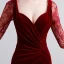 Modern / Fashion Floor-Length / Long Burgundy Evening Dresses  2018 Trumpet / Mermaid V-Neck Lace-up Charmeuse Backless Pierced Formal Dresses