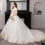 Luxury / Gorgeous White Plus Size Ball Gown Wedding Dresses 2019 Lace Tulle Appliques Backless Embroidered Strapless Cathedral Train Wedding