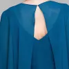 Klassisch Elegante Tintenblau Brautmutterkleider 2020 A Linie Kurze U-Ausschnitt Reißverschluss Ärmellos Mit Schal Geschwollenes Hochzeit Abend Kleider Für Hochzeit