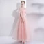 Modern / Fashion Pearl Pink Evening Dresses  2017 Trumpet / Mermaid U-Neck Tulle Appliques Backless Beading Evening Party Formal Dresses