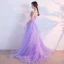 Chic / Belle 2017 Violet Princesse Dentelle Bustier Fait main Appliques Dos Nu Robe De Ceremonie Robe De Soirée