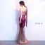 Bling Bling Traube Sweep / Pinsel Zug Abendkleider 2018 Mermaid One-Shoulder Rückenfreies Perlenstickerei Pailletten Abend Festliche Kleider
