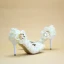 Luxury / Gorgeous Champagne Lace Wedding High Heels 8 cm Appliques Beading Pearl Pointed Toe Wedding Shoes 2018