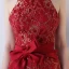 Amazing / Unique Red Evening Dresses  2017 Trumpet / Mermaid High Neck Lace Butterfly Appliques Backless Evening Party Formal Dresses