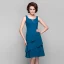 Klassieke Elegante Ink Blauw Moeder Van De Bruid Kleding 2020 A lijn Korte U-hals Rits Omhoog Mouwloos Met Sjaal Gezwollen Huwelijk Avond Jurken Voor Bruiloft