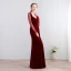 Modern / Fashion Floor-Length / Long Burgundy Evening Dresses  2018 Trumpet / Mermaid V-Neck Lace-up Charmeuse Backless Pierced Formal Dresses
