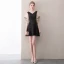 Modern / Fashion Black Short Graduation Dresses 2018 A-Line / Princess V-Neck Charmeuse Lace-up Backless Homecoming Formal Dresses