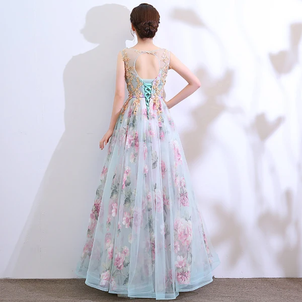 Chic Beautiful Multi-Colors Floor-Length Long Evening Dresses 2018 A-Line Princess