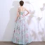 Chic / Beautiful Multi-Colors Floor-Length / Long Evening Dresses  2018 A-Line / Princess U-Neck Tulle Appliques Backless Beading Printing Evening Party Formal Dresses