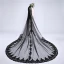 Baroque Black Cathedral Train Wedding Tulle Lace-up Appliques Wedding Veils 2018