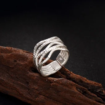 Modern Fashion Silver Handmade Lucky Faith Rings Set Sterling Silver Red Carpet Work Holiday Rings 2019 Accessories