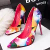 Chic / Beautiful Navy Blue Womens Shoes 2017 Office Flower Prom Pointed Toe Charmeuse Embroidered Stiletto Heels