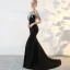 Modern / Fashion Black Evening Dresses  2017 Trumpet / Mermaid U-Neck Backless Beading Rhinestone Evening Party Formal Dresses