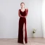 Modern / Fashion Floor-Length / Long Burgundy Evening Dresses  2018 Trumpet / Mermaid V-Neck Lace-up Charmeuse Backless Pierced Formal Dresses